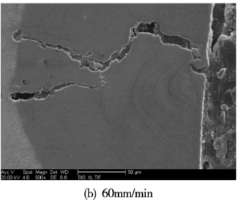 圖9 激光熔覆試樣橫截面上出現的裂紋